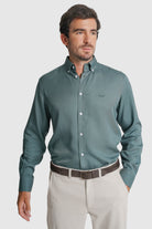 CAMISA TWILL REGULAR FIT VERDE LISA MR. BLUE