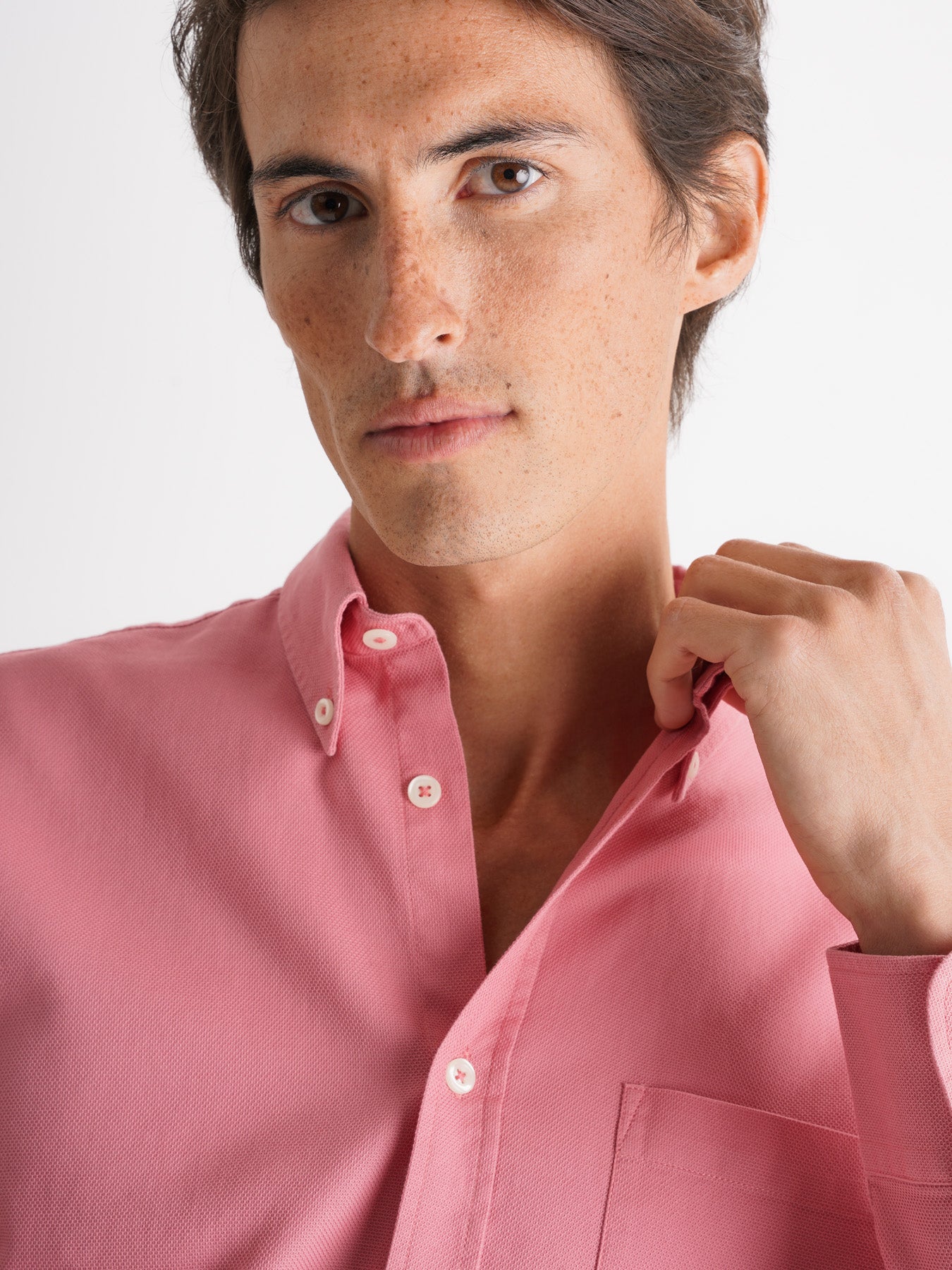 Camisa Regular Fit Estruturada Rosa Mr. Blue