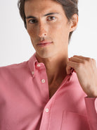 Camisa Regular Fit Estruturada Rosa Mr. Blue