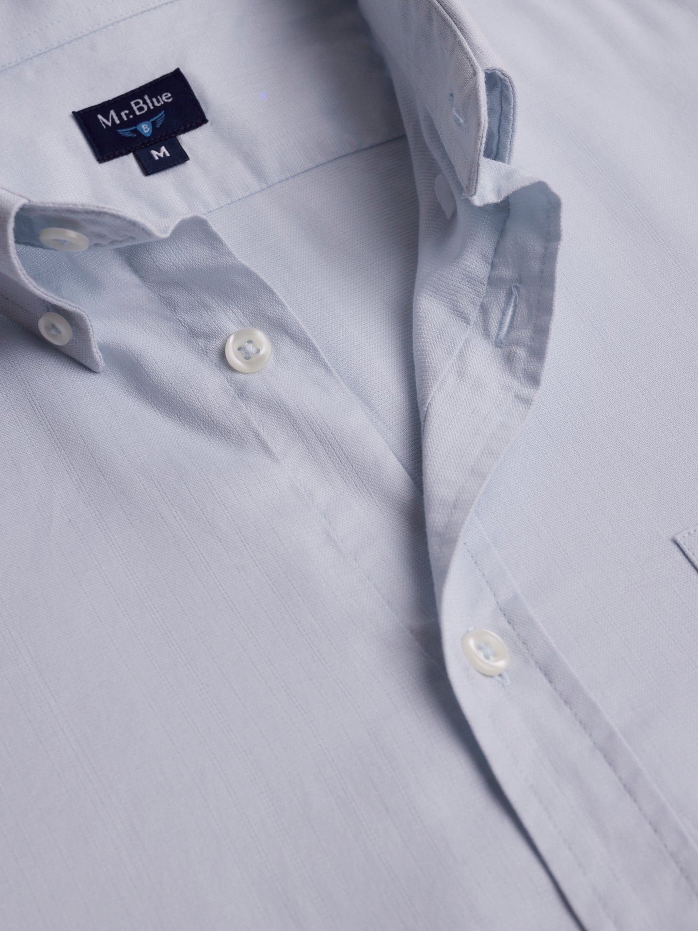 Regular Fit Dobby Blue Mr. Blue Shirt