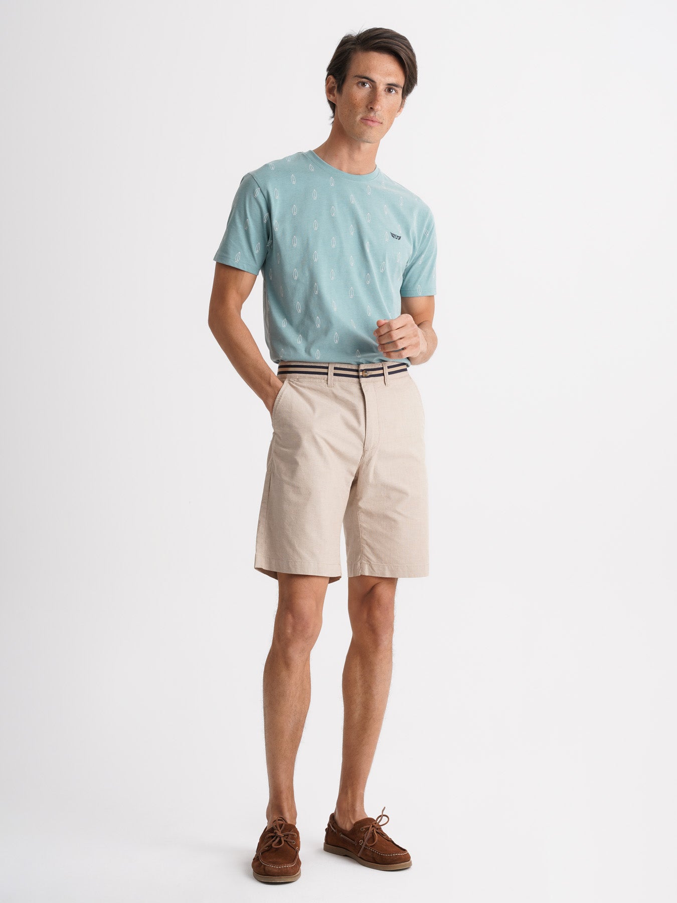 Regular Fit Beige Mr. Blue Shorts