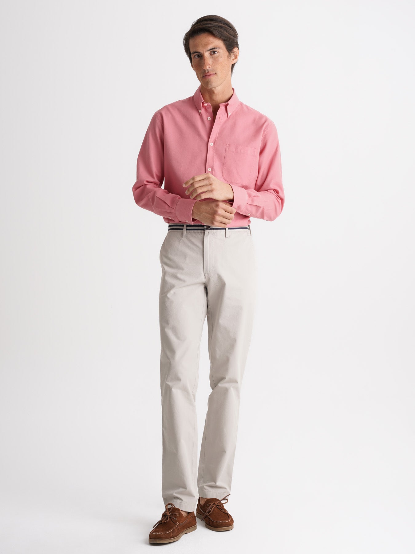 Camisa Regular Fit Estruturada Rosa Mr. Blue