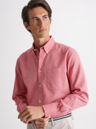 Camisa Regular Fit Estruturada Rosa Mr. Blue