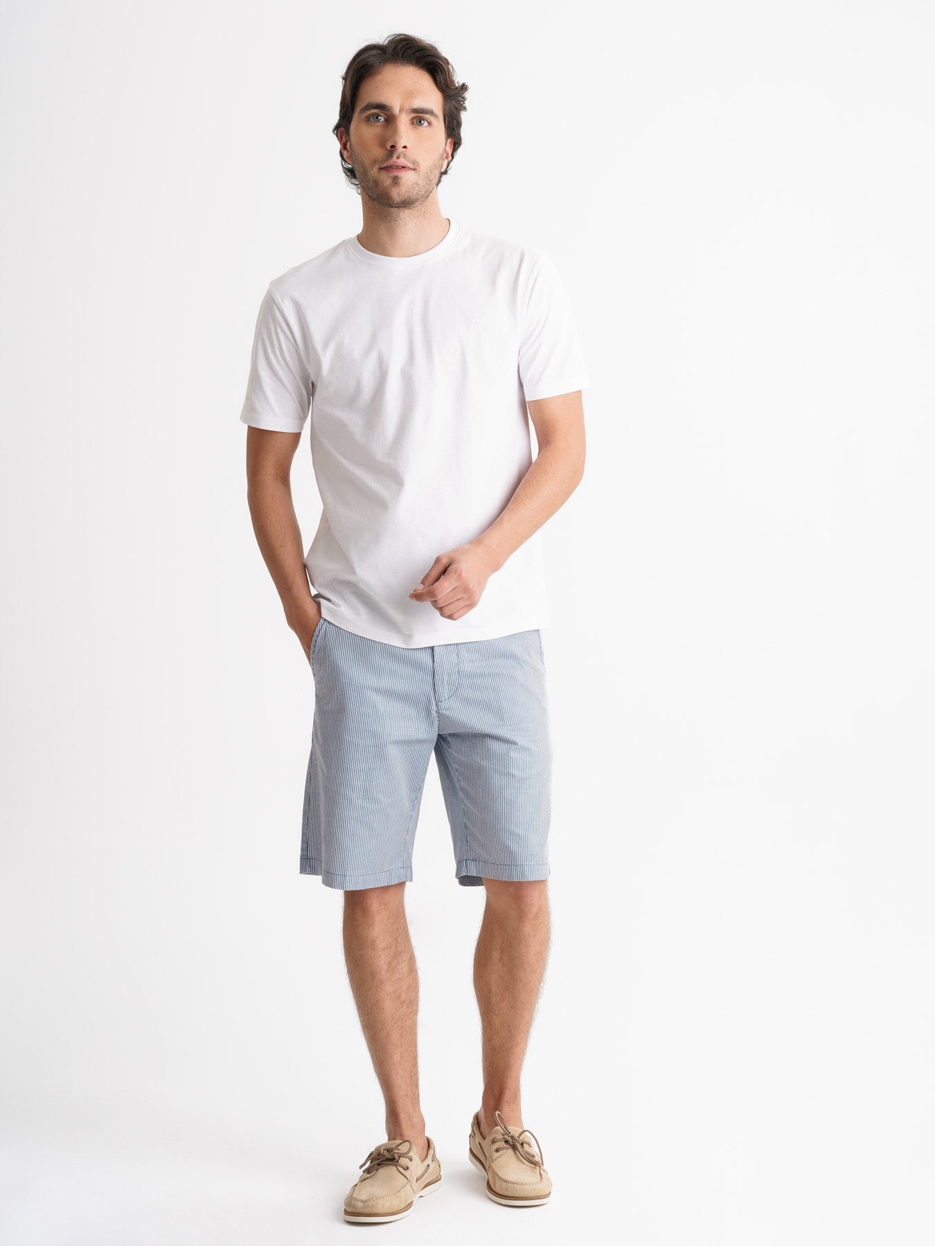 Camiseta Mr. Blue 100% Algodón Blanco