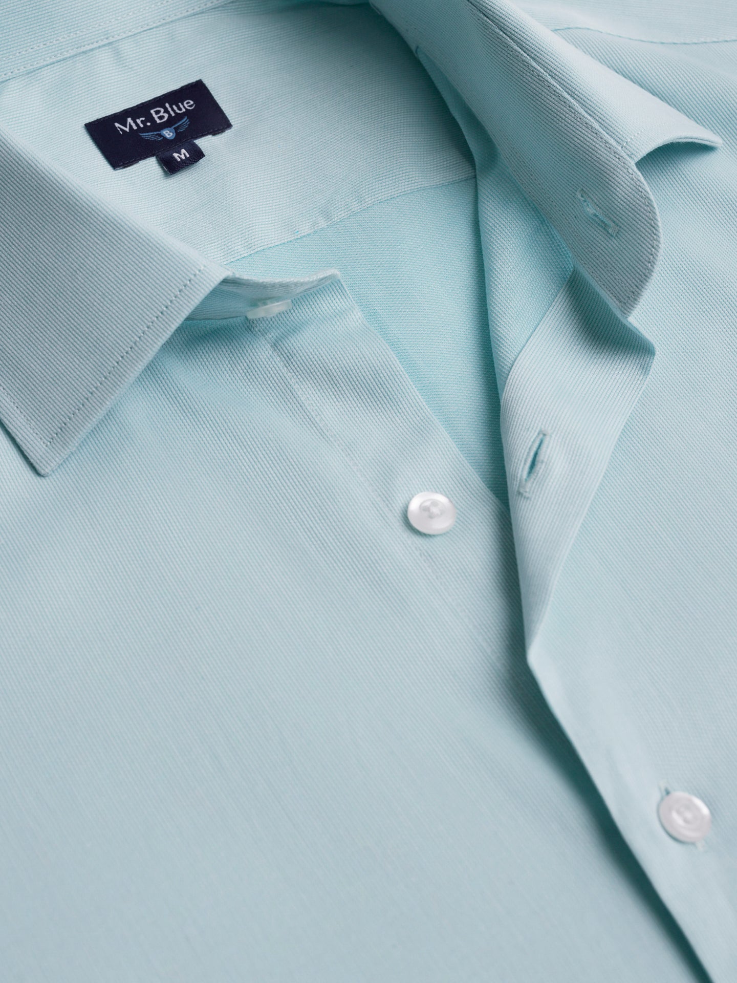 Camisa slim fit azul dobby Mr. Blue