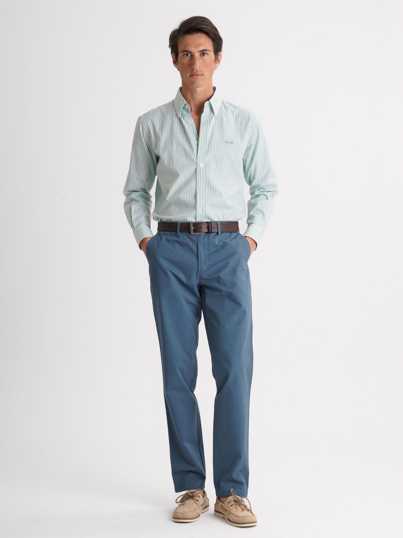 Regular Fit Oxford Green Mr. Blue Shirt