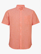 Camisa Regular Fit Lino Naranja Mr. Blue