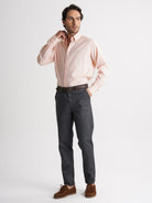 Camisa Regular Fit Herringbone Laranja Mr. Blue