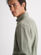 Camisa Regular Fit Linho Verde Mr. Blue