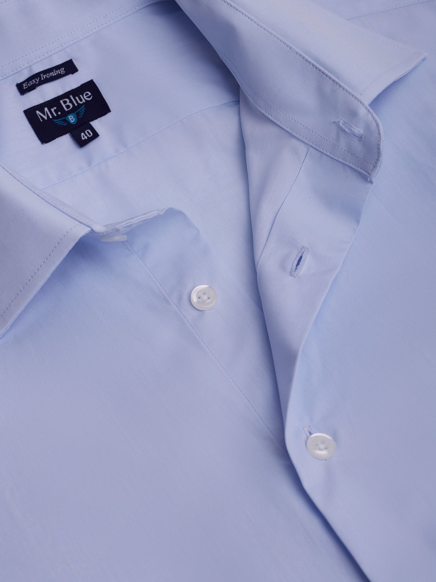 Classic Fit Blue Poplin Shirt Mr. Blue