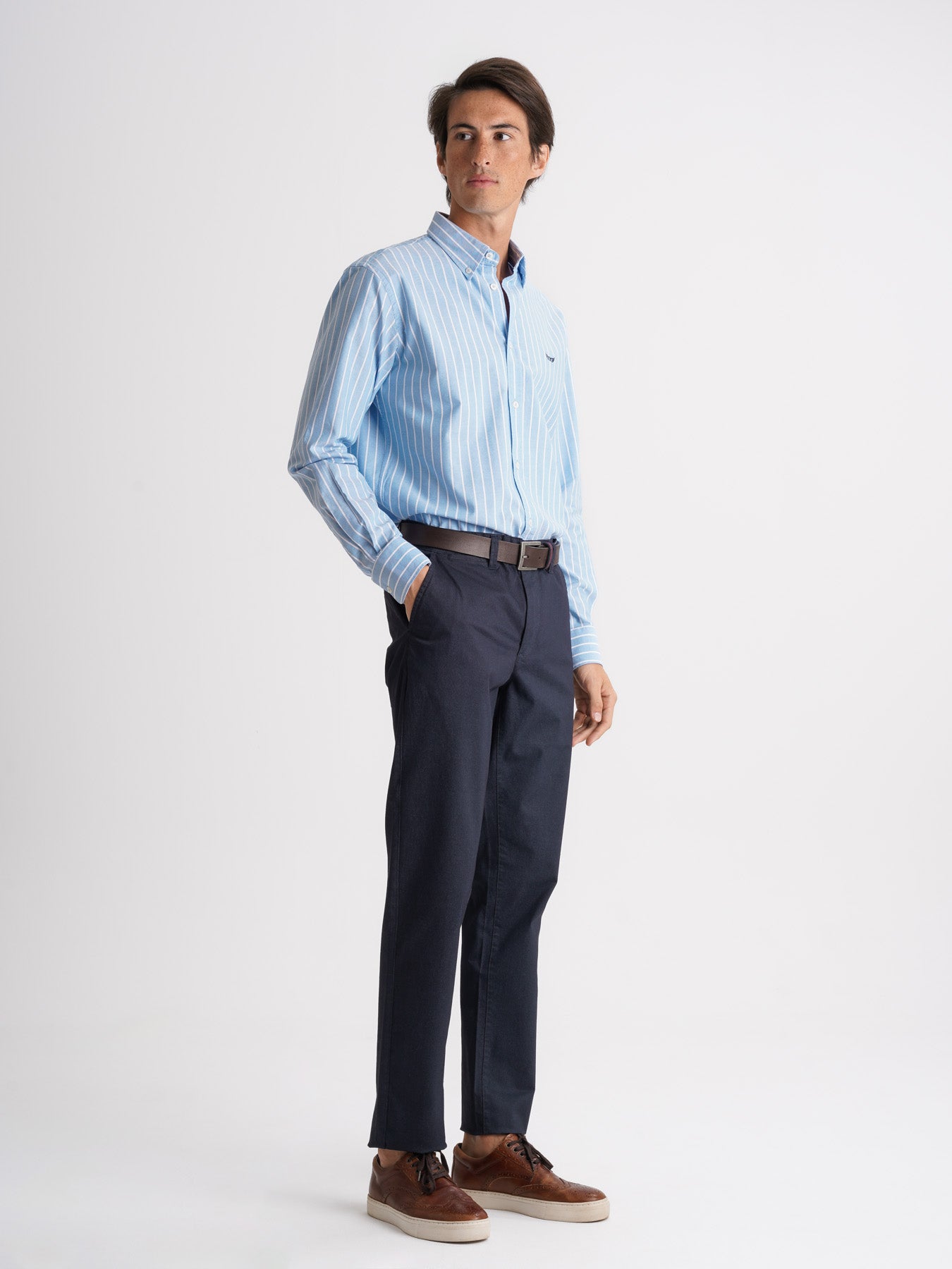 Mr. Blue Regular Fit Oxford Blue Shirt